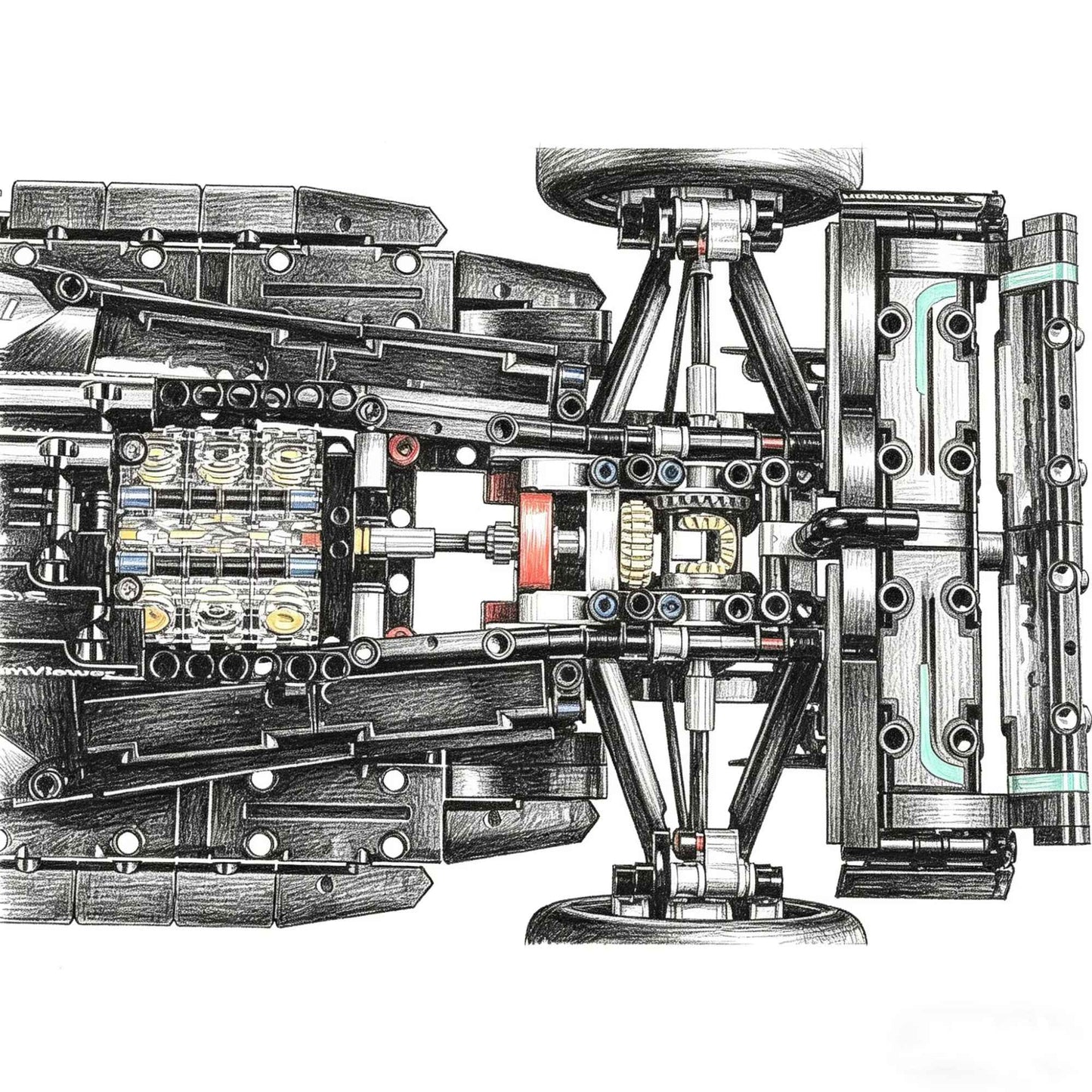 1:8 Scale Technical Performance 1432/1642PCS+ Race Car Mechanical Group Series Building Blocks Cars Bricks Model Collection Toys