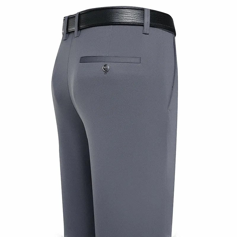 Spring Summer Men's Casual Pants Stretchy Suit Pants Formal Business Trousers Plus Size 46 48 Classic Navy Blue Trousers