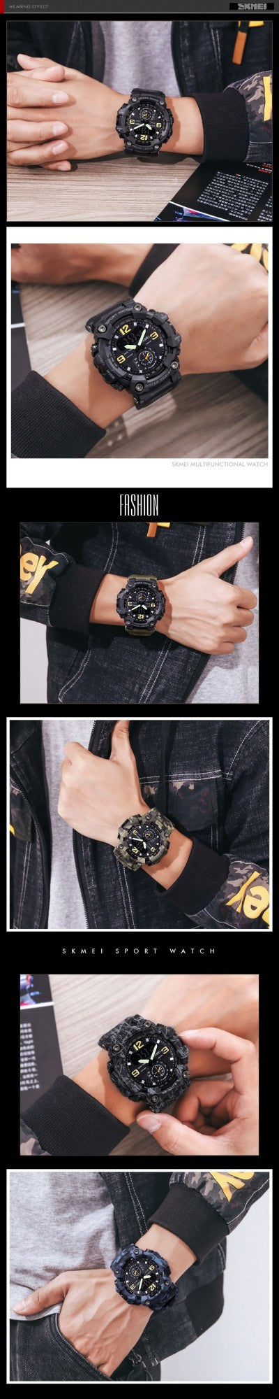 SKMEI 1637 Military Digital Watch for Men Camouflage Waterproof Wristwatch Mens Shockproof Sport Quartz Clock 1384 Montre Homme