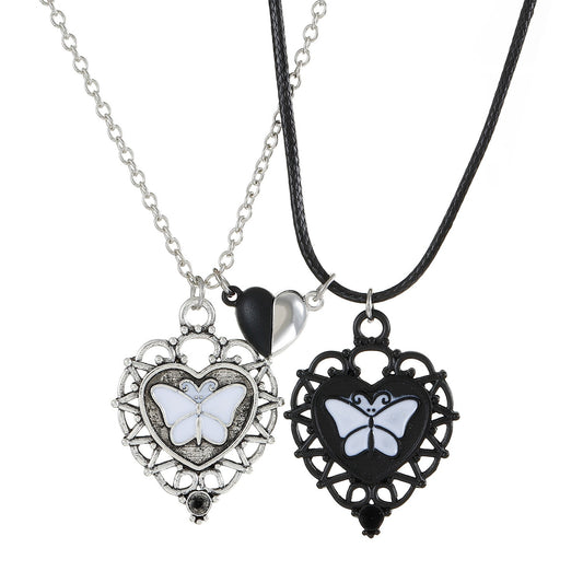 I Love You Best Friends Couple Necklace Jewelry Puzzle BFF Key Lock Tai Chi Heart Pendants Necklaces For Women Men Gift Collier