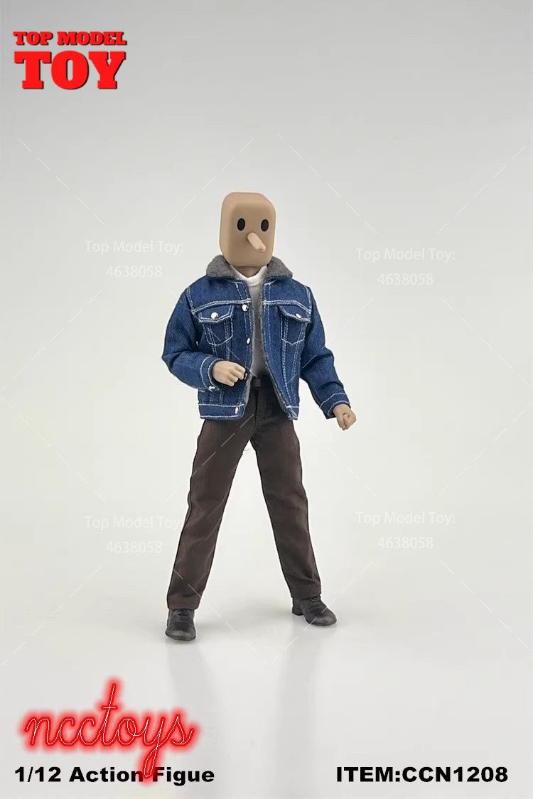 CCN1205 CCN1208 1/12 Fashion Lamb Down Denim Jacket Casual Pants Clothes Accessory for 6" Male Soldier Action Figure Body