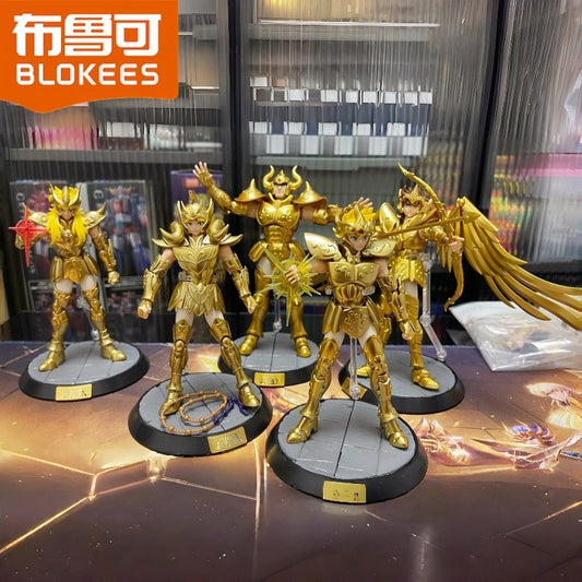 Genuine Blokees Saint Seiya Champion Class Action Figure Aiolos Taurus Aldebaran Pegasus Mu Aiolia Milo Toys Assembly Kits Gifts