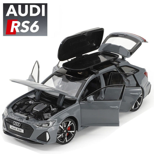 1/32 Audi RS6 Modelo de Carro de Brinquedo com Luz Sonora Portas que Abrem Liga Diecast Modelo de Veículo de Coleção Brinquedo para Menino Adulto Presente de Festival