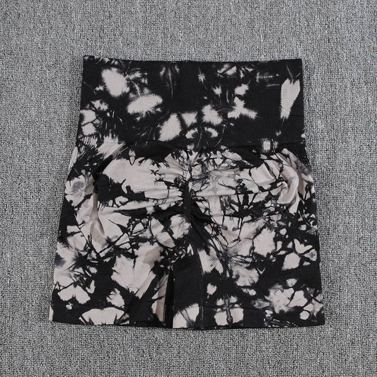 TieDye Sexy Gym Summer Shorts Woman Casual High Waist Outdoors Sport Seamless Shorts Push Up Fitness