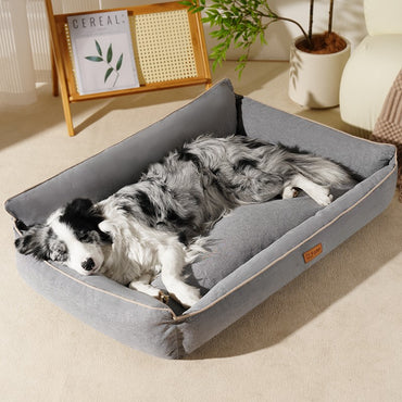 Cama de Cachorro de Inverno, Sofá Impermeável para Cães de Porte Médio, Cama de Espuma para Animais de Estimação com Capa Removível Lavável e Fundo Antiderrapante