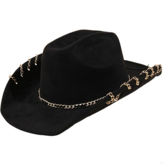 L5YA Elegant Homburg Hat for Men Women Unisex Wear Vintage Top Hat Cowboy Costume