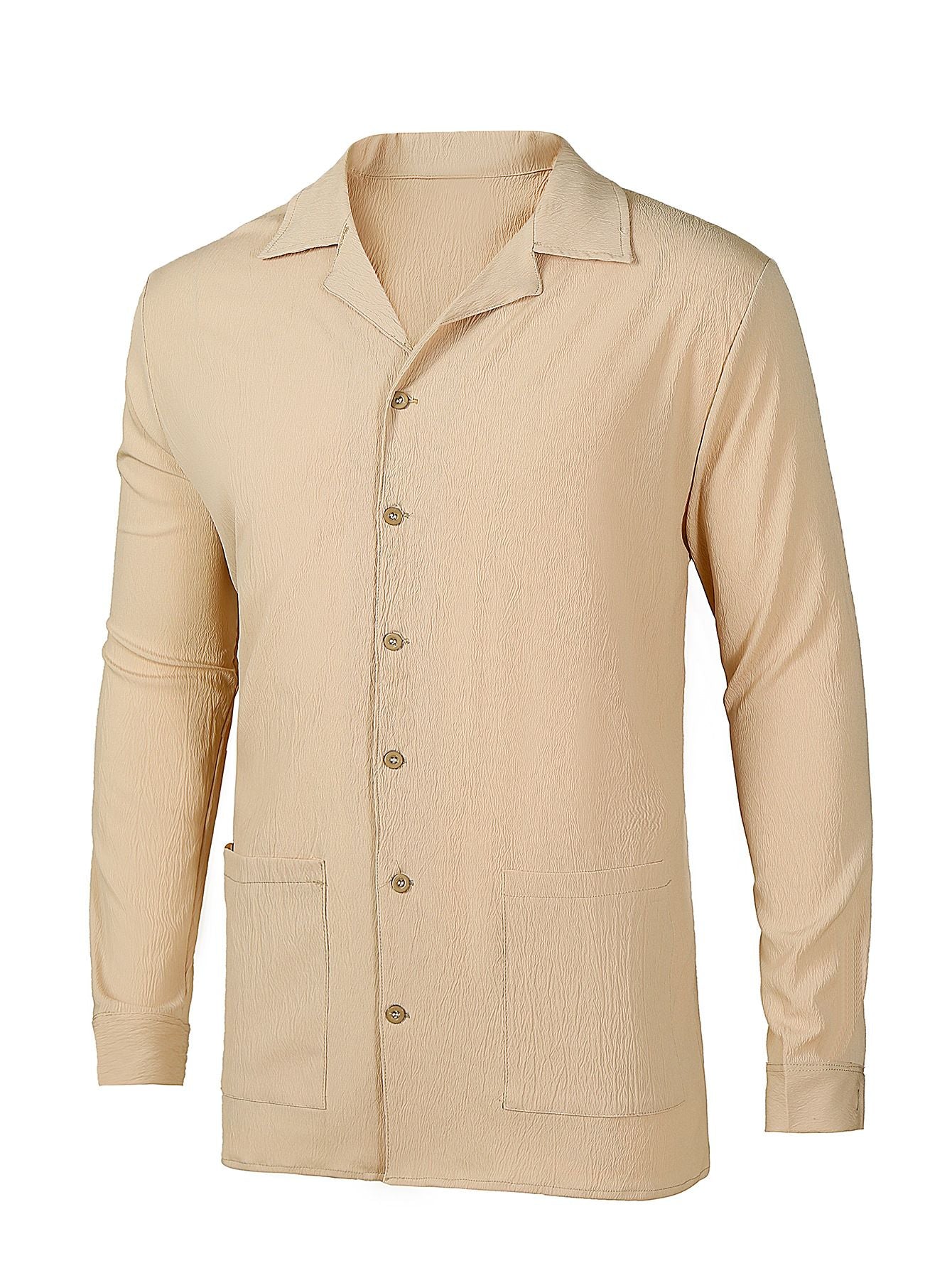 2025 Men's Casual Lapel Long Sleeve Shirts Tops Solid Loose Oversized T Shirt Men Cotton Linen Shirt Fashion Hawaiian Shirt Male