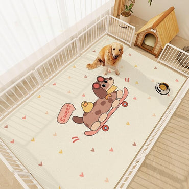 Tapete de chão para animais de estimação fofo dos desenhos animados VIKAMA, tapete universal à prova d'água e anti-urina para gatos e cães, confortável e macio, suprimentos para animais de estimação