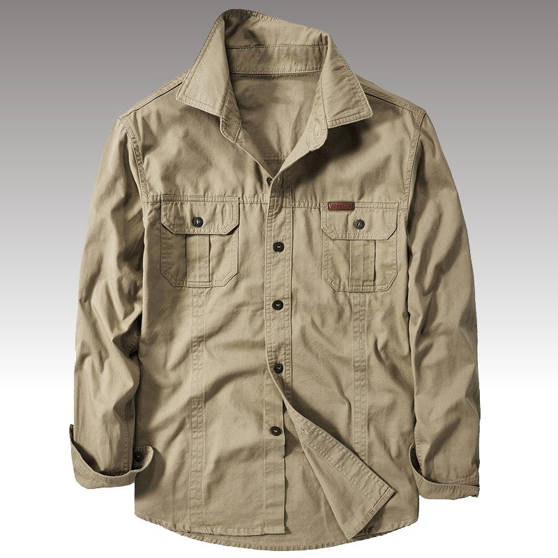 Brand Cotton Shirt Men's Spring Casual Cargo Shirts Male Long Sleeves Shirts Camiseta Masculina Plus Size 5XL 6XL