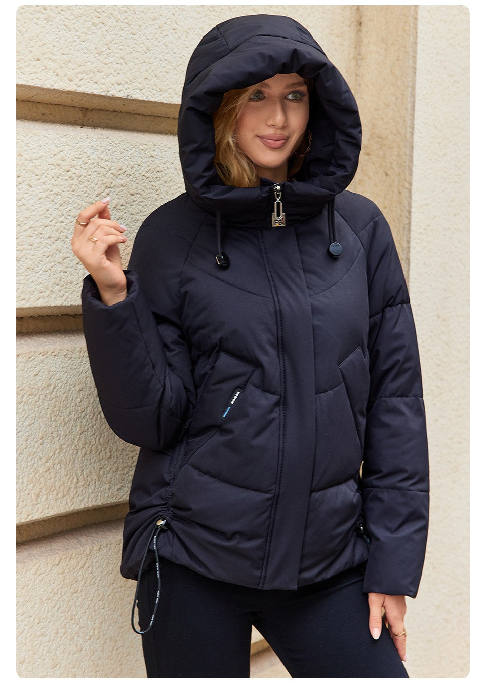 GASMAN 2023 Winter Down Jacket Women Short Classic zipper Design Pocket Stand Collar Hooded Slim Coat Women Parkas  83319