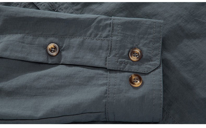 Spring Autumn Tactical Shirts Men Work Long Sleeve Shirt Outdoor Combat Multi-pocket Quick Dry Cargo Camping Long-sleeved Shirts