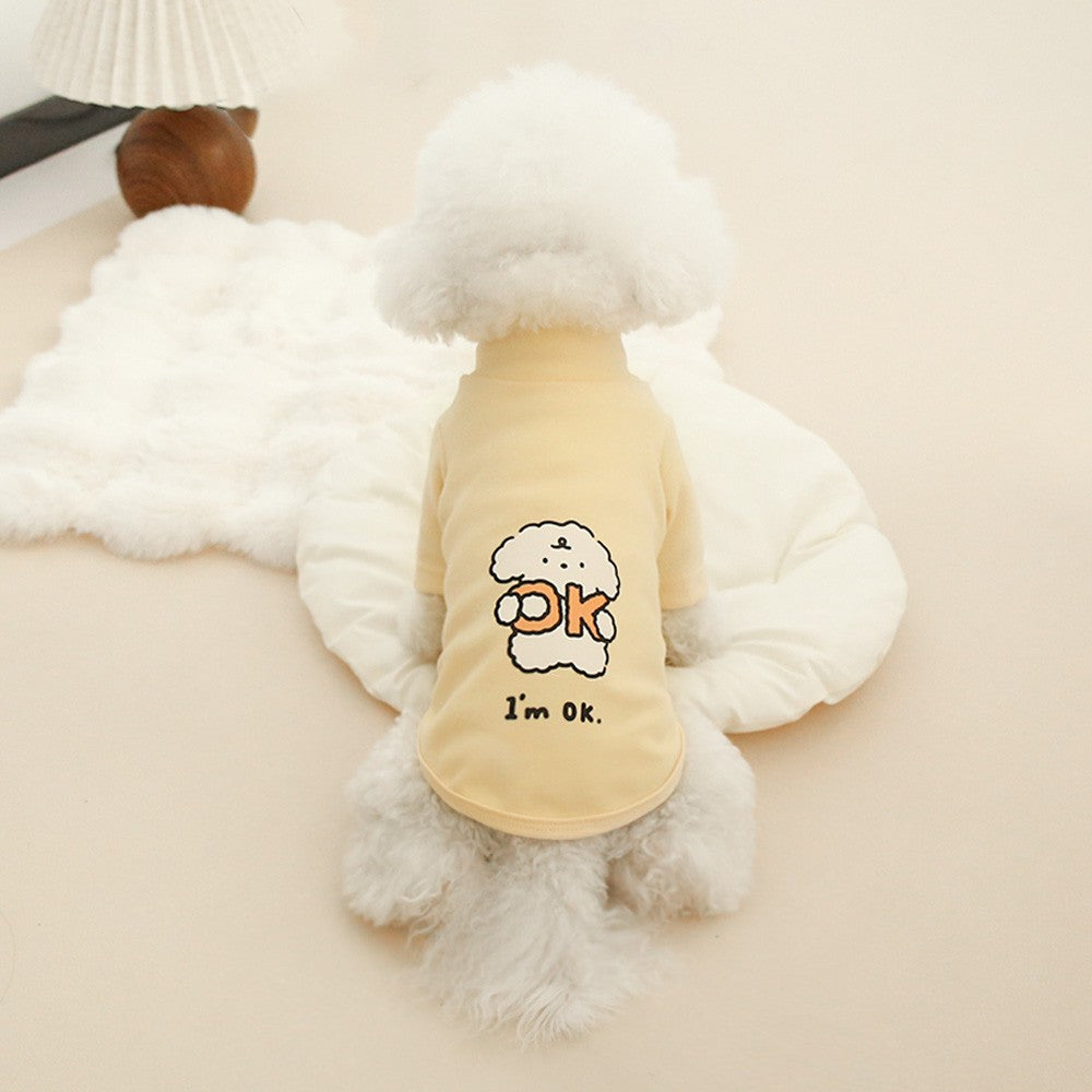 Moletom de Pelúcia Outono/Inverno para Cachorros, Casaco Básico Quente para Cães com Desenho Animado, Pelúcia Alemã Dupla Face Espessa Gola Alta para Pets