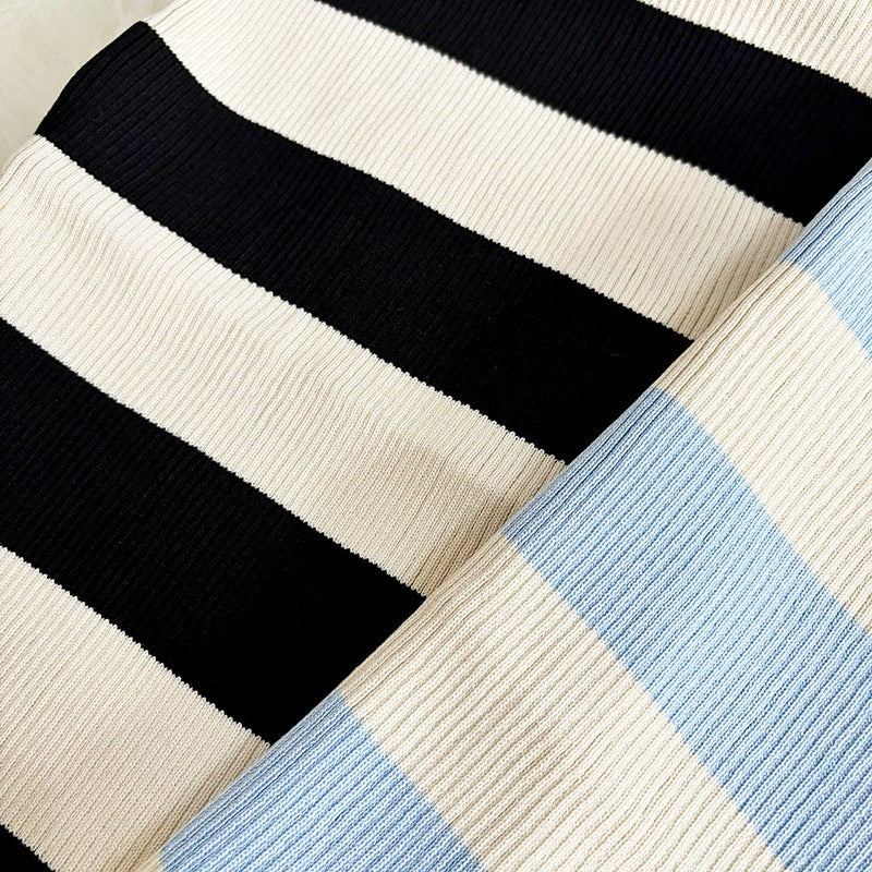 2024 Stripe Summer Elastic Split Bodycon Dress Sexy Beach Vacation Sundress Wome