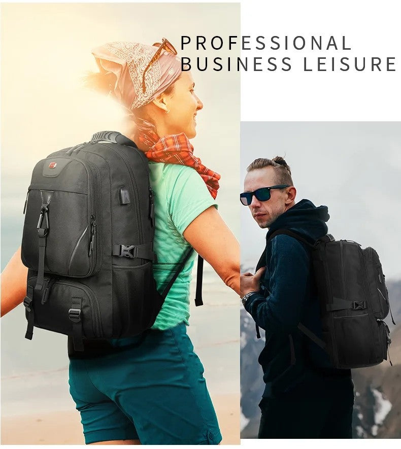 Mochila de Viagem 50L 60L 80L para Mulheres e Homens Mochila Masculina de Grande Capacidade para Viagem de Negócios Mochilas Impermeáveis ao Ar Livre Bolsa Feminina para Laptop