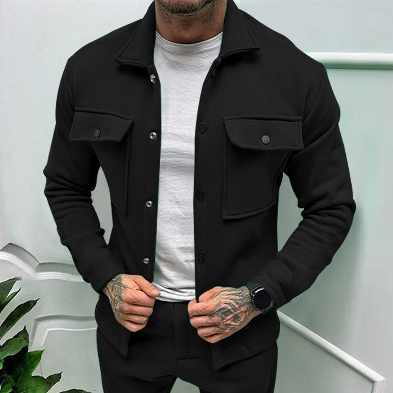 2024 Cross Border Amazon Winter New Men's Fleece Jacket Fashion Casual Jacket