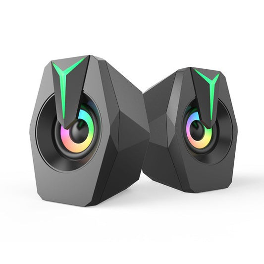 Black Mini USB Powered Wired 2.0 Gaming Music Speaker for Desktop Laptop PC