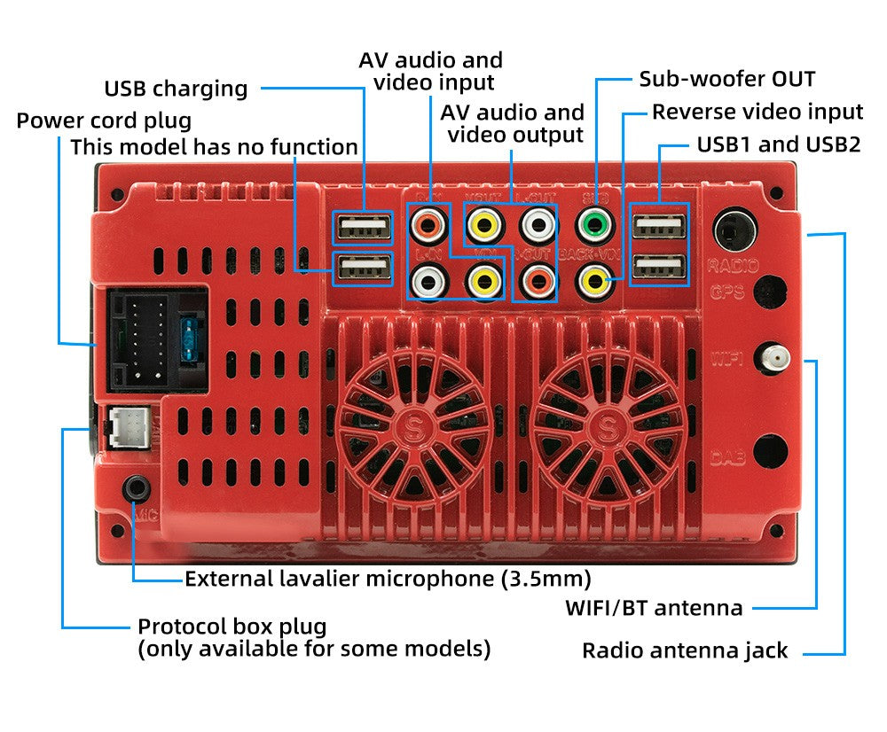 7 Inch HD Wireless CarPlay Android Auto Touch Screen Car Radio 2 Din High Quality Car Video Player with Bluetooth Rear Camera