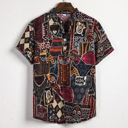 2024 new Hawaiian Cotton High Quality Shirts Men's Oversize Shirt Man Tiki Fashion Clothing Blouses Luxury Social T-shirts