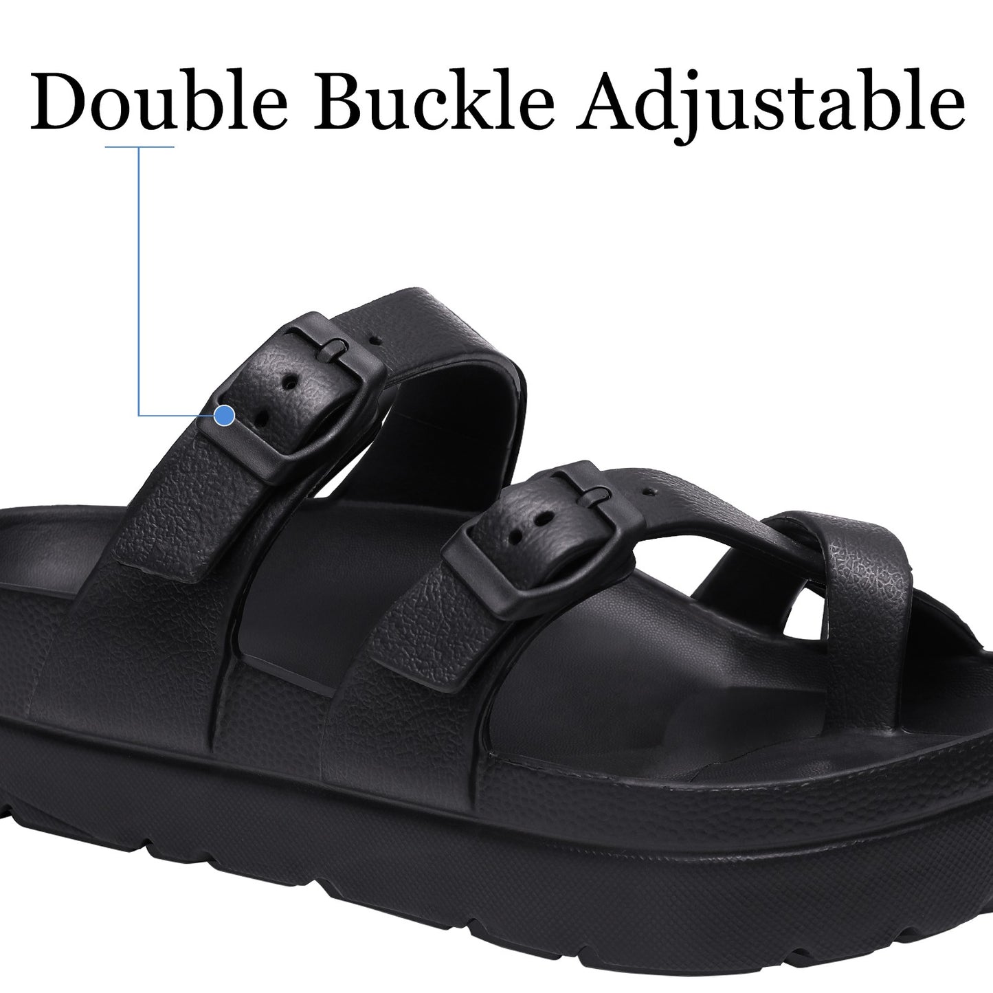 Shevalues Comfy Casual Women Slippers With Adjustable Buckle Soft Outdoor Beach Sandals Fashion Shoes Platform Women Sandals