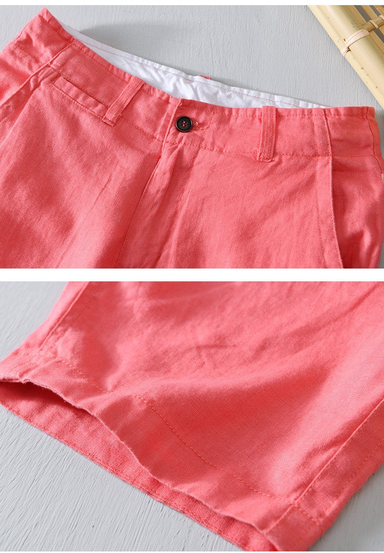 100% Pure Linen Shorts Fpr Men Summer New Fashion Loose Beach Holiday Shorts Man Casual Shorts Plus Size Y2894