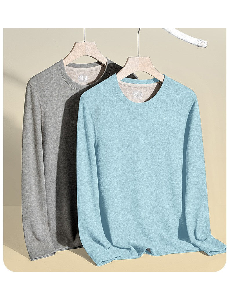 6760 Autumn Winter Keep Warm Slim Underwear Tops Pants For Men Good Quality Mulberry Silk Fleece Thicken Simple Male Sets Gift