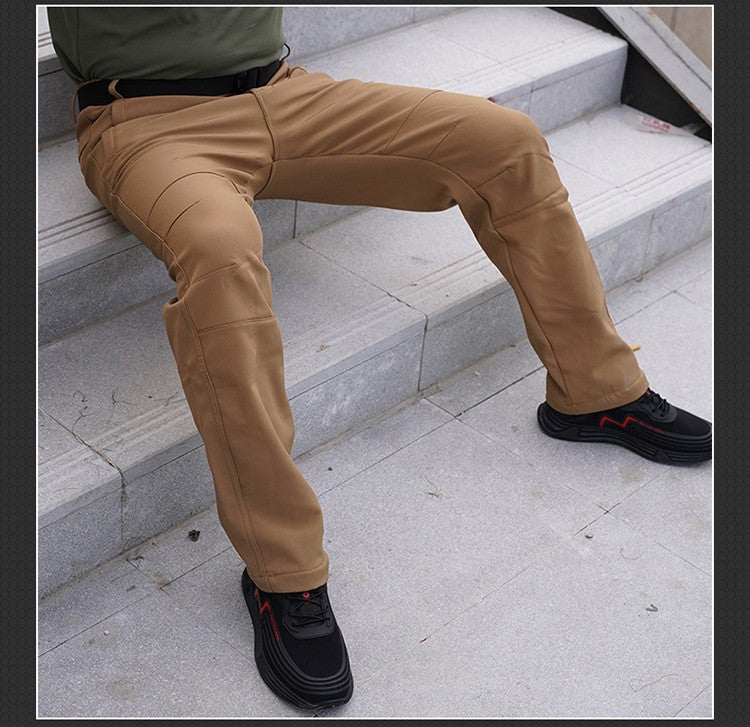 TRVLWEGO Thick Warm Fleece Hiking Pants Men Winter Waterproof Windproof Outdoor Soft Shell Rain Trekking Camping Ski Trousers