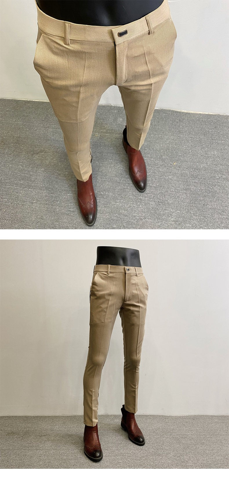Men Suit Pants Formal Trousers Pantalone Hombre Stretch Slim Solid Color Casual Dress Full Length Pants Fashion New Men Clothing