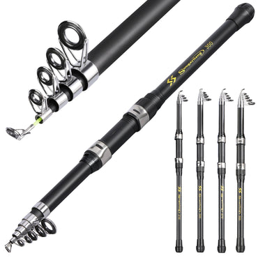 Vara de Pesca Sougayilang Carbon 2.1-3.0m Vara de Pesca Telescópica Vara de Arremesso Portátil para Pesca de Lazer Pesca em Água Salgada