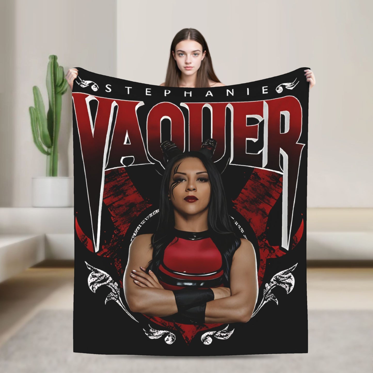 Stephanie Vaquer Wrestler Merch Blanket Soft Velvet Throw Blanket Relax Bedspread