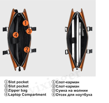 MOTAORA Genuine Leather Laptop Bag Men 14-15.6 Inch Business Briefcase Work Messenger Bag for MacBook HP Dell Acer