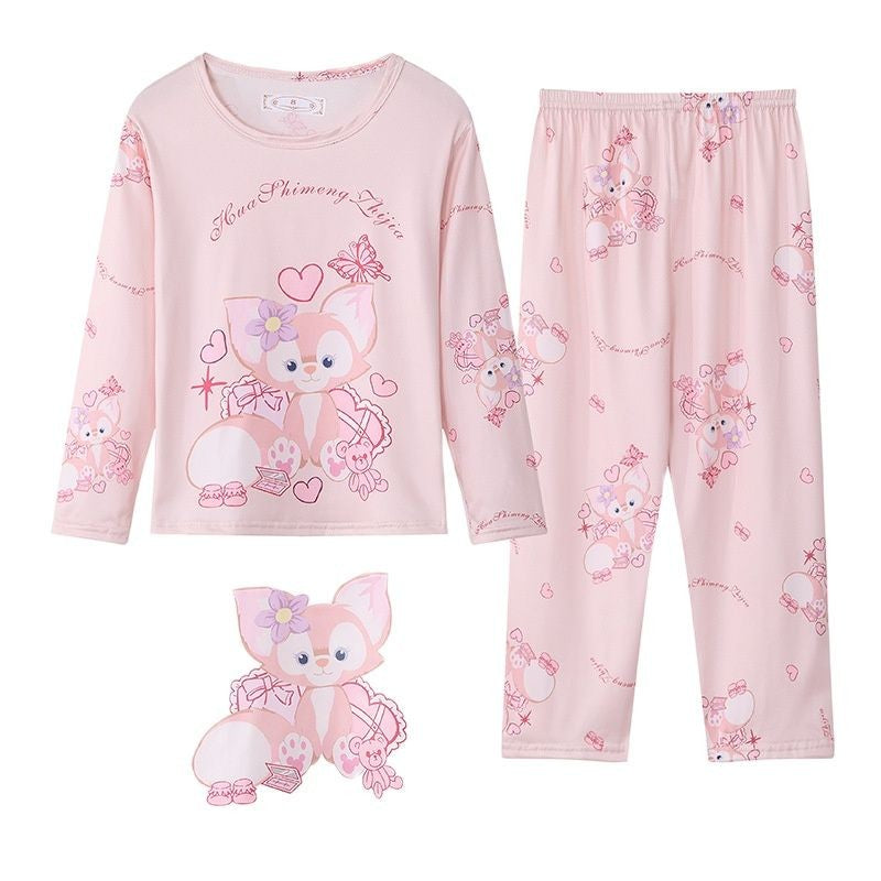 Girls Pajamas Anna Elsa Clothing Sets Kids Long Sleeve +Pant 2Piece Children Home Clothing Girl Nightgown