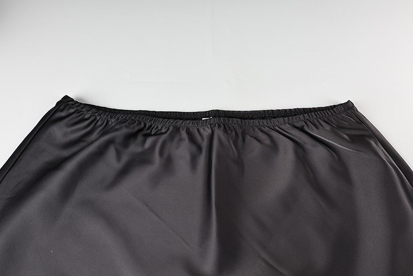 Linad Elegant Satin Embroidery Pencil Skirts Summer Sexy High Waist Split Mini S