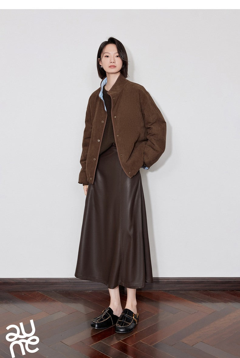 TOYOUTH Women Thick Cotton Coat 2024 Winter Long Sleeve Lapel Collar Contrasting Color Splicing Elegant Outwear Jacket Coat