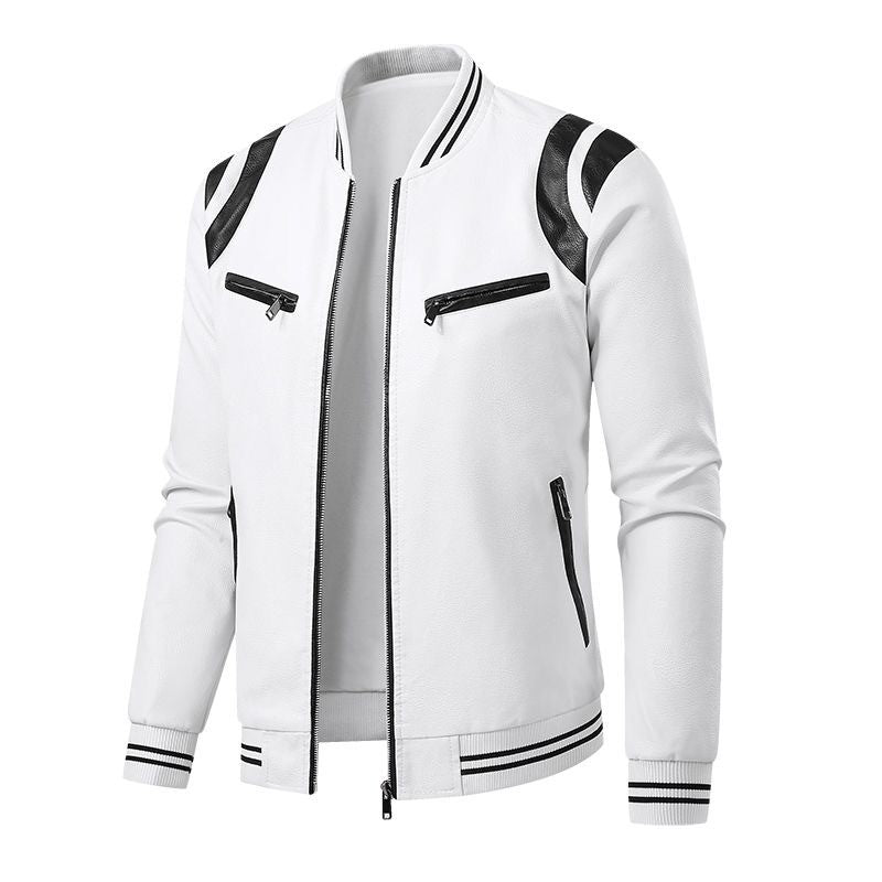 Spring and Autumn New Fashion Trend Retro Motorcycle PU Leather Jacket Men's Casual Loose Sports Large Size High Quality Coat