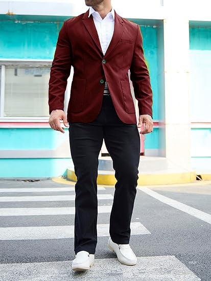 Men's Jacket Thin New Smart Casual Suit Suede Slim Jacket with Lining Single Breasted Coat European Size M-XXL