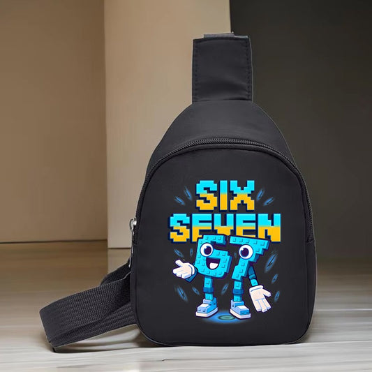Children's Chest Bag Six Seven Mini Crossbody Bags for Girl Boy Italian Brainrot 6 7 Purses Handbags Long Strap Shoulder Bag