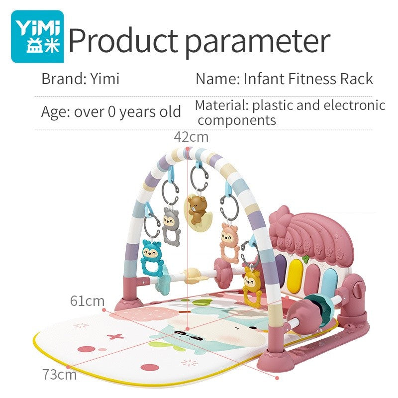 YIMI Baby Play Gym Mat Newborn Musical Playmat Colourful Musical Piano Toy Music Hanging Toy Crawling Blanket