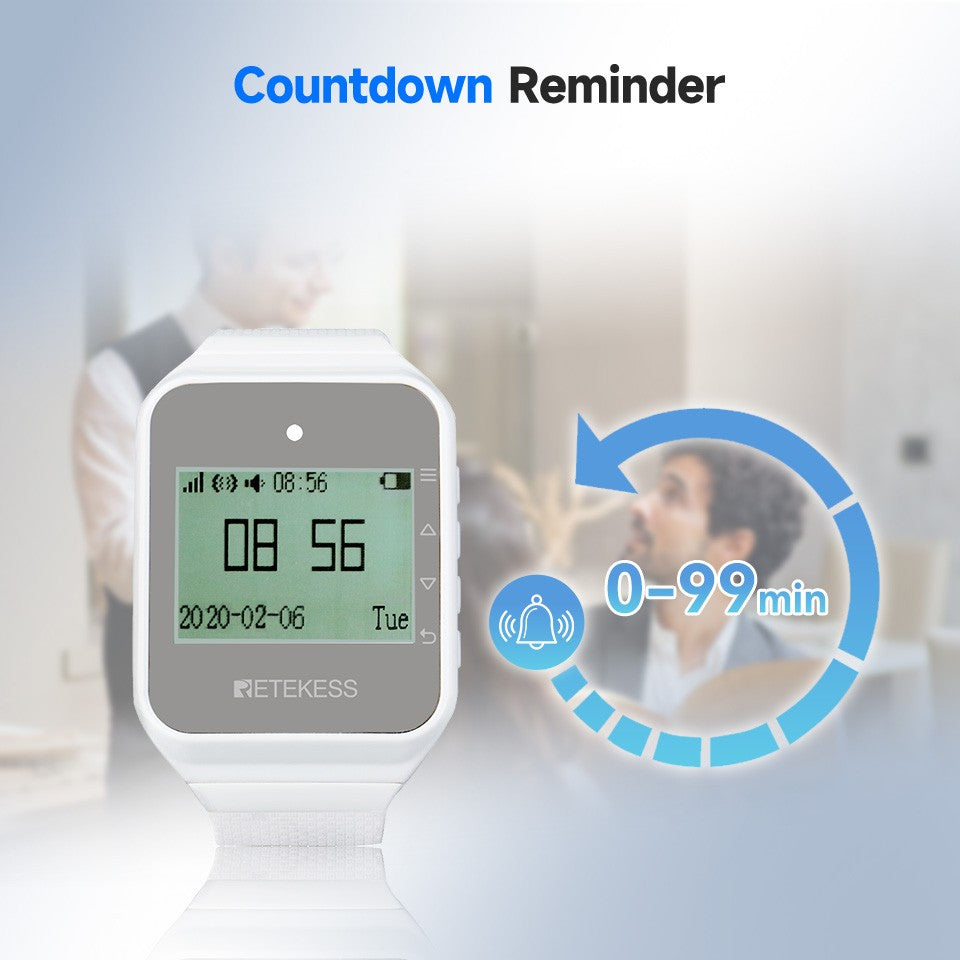 Retekess Wireless Calling System Restaurant Pager TD108 Waterproof Watch Receiver T117 Waiter Call Buttons For Hookah Cafe Bar