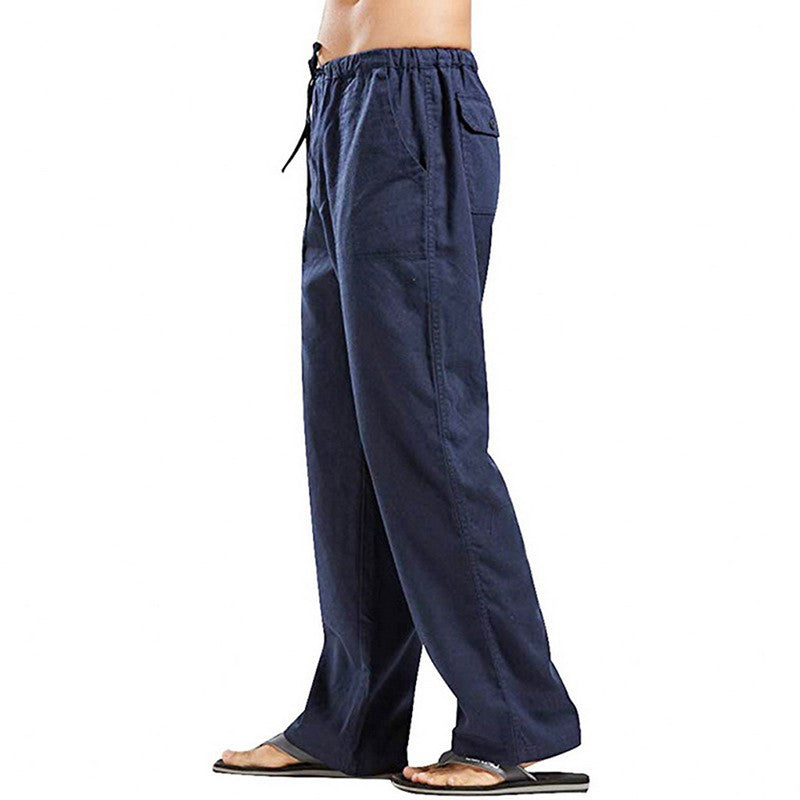 Fashion Mens Linen Wide Pants Korean Trousers Oversize Sports Streetwear Male Spring Yoga Pants Casual Men Clothing Sweatpants