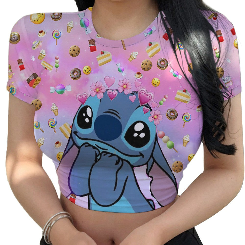 New Summer Girls Disney Stitch Women Fashion Sling Dress Women Sexy Loose Seasid