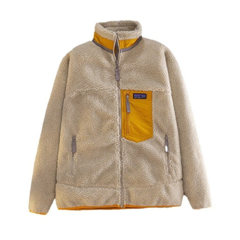 Motorcycle Outdoor Fleece Jacket For Men/Women Double Sided Fleece Thickened Plush Rider Cycling Suit Lamb Wool Windproof Jacket