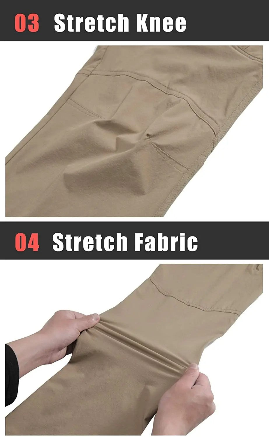 TACVASEN Men's Summer Lightweight Trousers Fishing Pants Outdoor Hiking Nylon Quick Dry Pockets Cargo Pants Casual Work Trousers