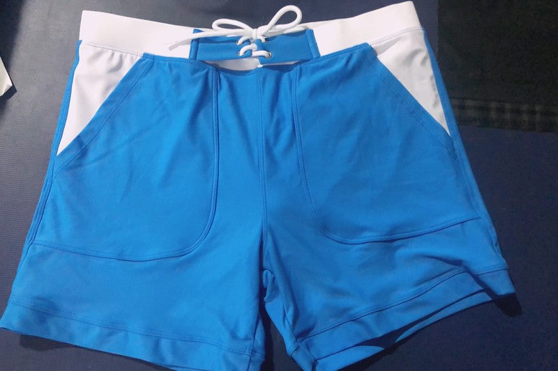 Men's Summer Swimwear Shorts Quick Dry Swimming Trunks Surf Board Solid Shorts Boxer Briefs Swimsuit Beach Sun Bathing Shorts