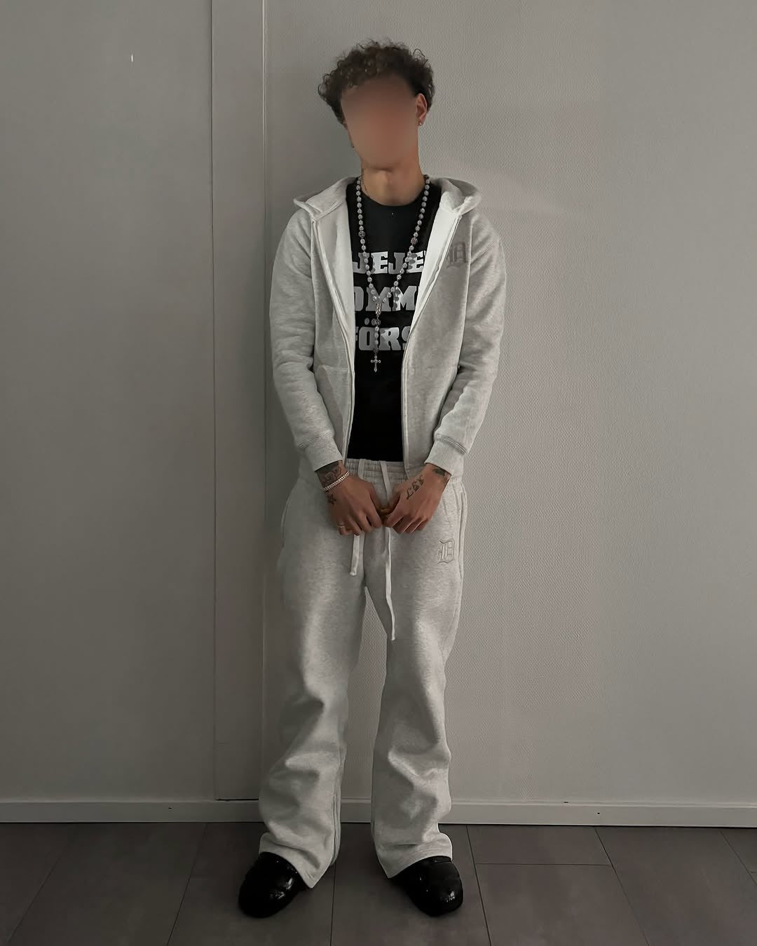 New embroidered retro pattern zipper hoodie Y2K men clothing Harajuku women clothing casual sweatpants couple suit tracksuit