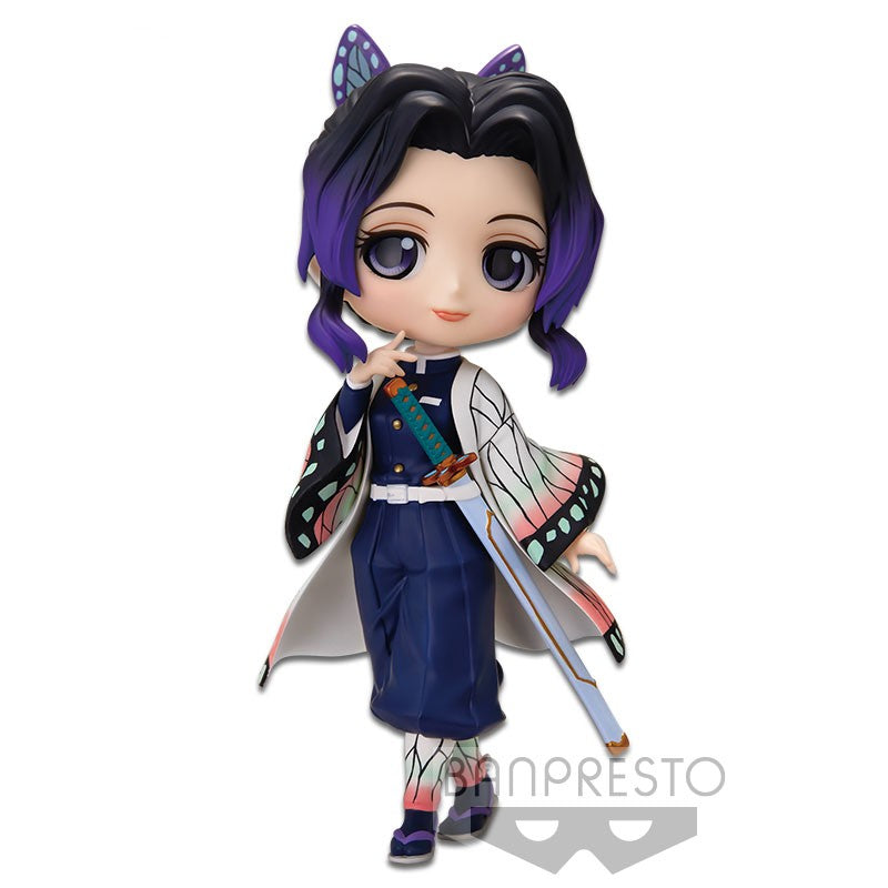 Bandai Original Demon Slayer Anime Figure Qposket SHINOBU KOCHO Bonecos de Ação Brinquedos Para Crianças Presente Modelo Colecionável Ornamentos