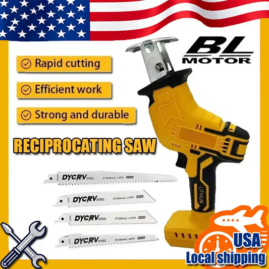 2800RPM Cordless Reciprocating Saw 20V Brushless Electric Saw Multifunctional Metal Wood Pipe Cutting Saw Power Tool Fit Dewalt