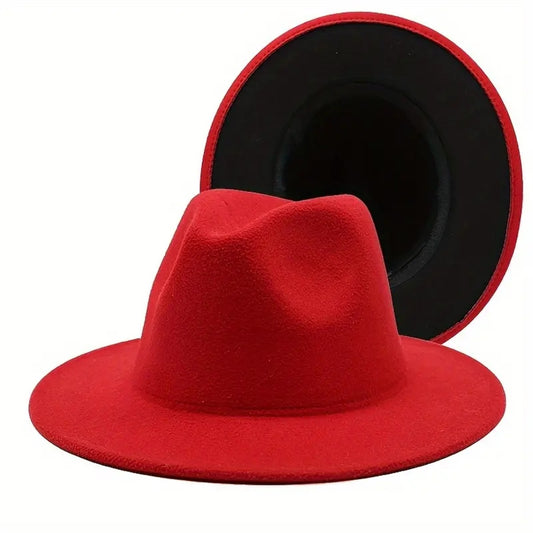 Western cowboy hat wool wool wool wool wool double-sided patchwork felt jazz hat can be worn by both men and women