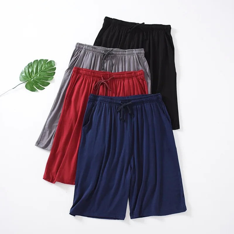 Modal Men's Pajama Pants Men Summer Thin Five-point Home Shorts Loose Casual Large Size Home Pajamas Beach Pants Sleep Wear Men