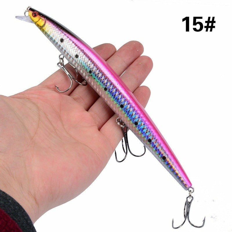 16 Cores 18cm 24g Isca Artificial Minnow Laser Crankbait Dura Plástico Grande Isca Falsa para Pesca Marítima