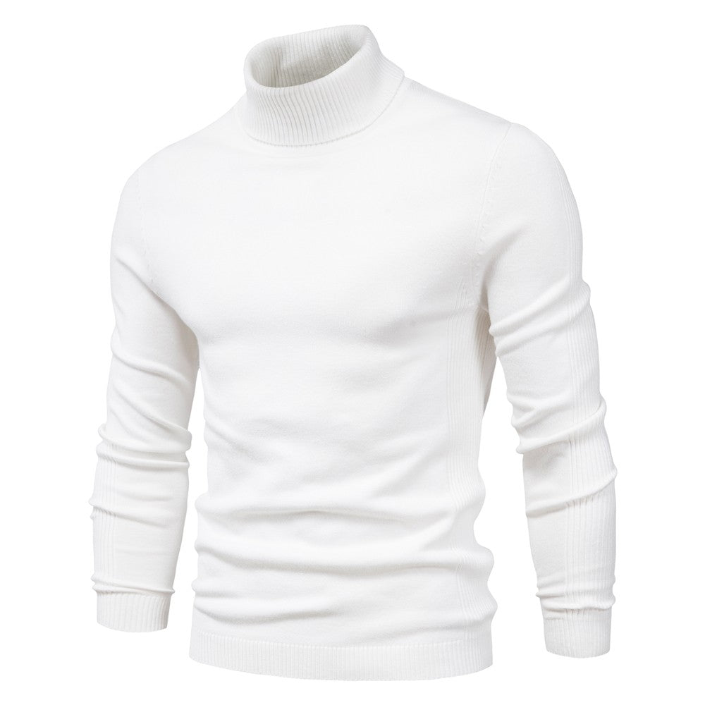 2021 New Winter Men Turtleneck Sweater Casual Solid Color Warm Pullover High Quality Slim High Neck Long Sleeve Sweater Men